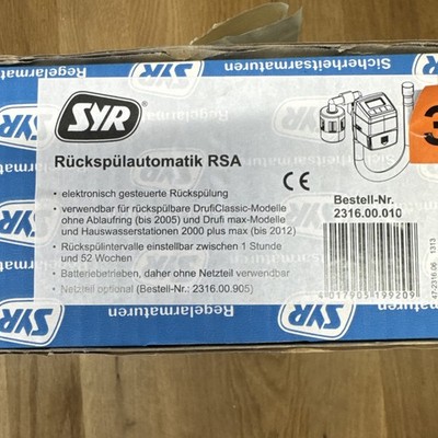 SYR Rückspülautomatik RSA für SYR Rückspülfilteranlagen 2316.00.010 Neu OVP