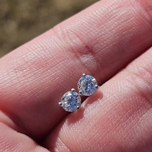 14K White Gold 3 Prong Lab Created Grown Diamond 1/2TCW Earring Studs