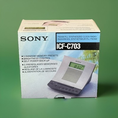 SONY ICF-C703 FM AM Design RADIO WECKER AUS 90er  UNBENUTZT OVP  NEW Radiowecker