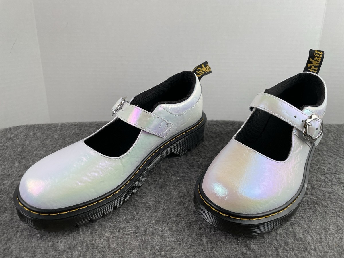 Dr. Martens Mary Jane BEX Pearl Iridescent White Crinkle