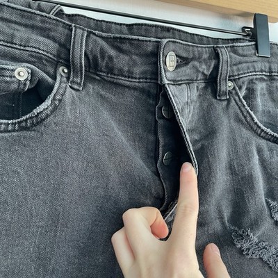 Ksubi Chopper Short Toke Intoxicant Gray 5 Pocket Distressed Raw