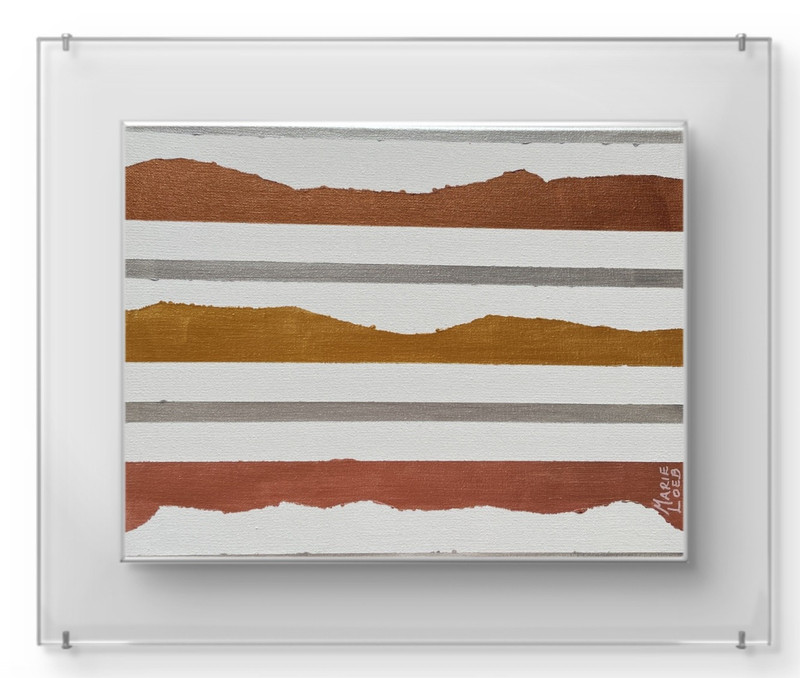 Loeb 14 x 11  Modern Metallic Silver, Brass, Rose Gold, Bronze Artisan Original