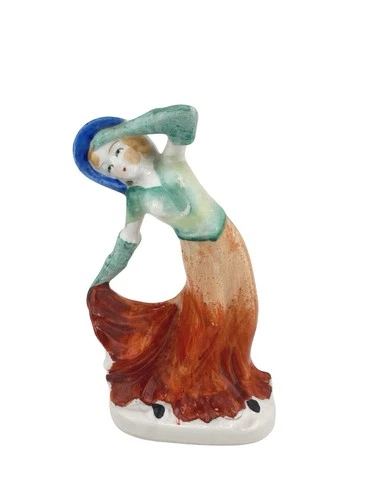 Vintage Miniature Hand Painted Porcelain Lady Figurine Made in Occupied Japan