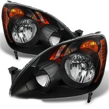 2pcs Headlight Front Left Right Driver Passenger Side Clear Lens Black
