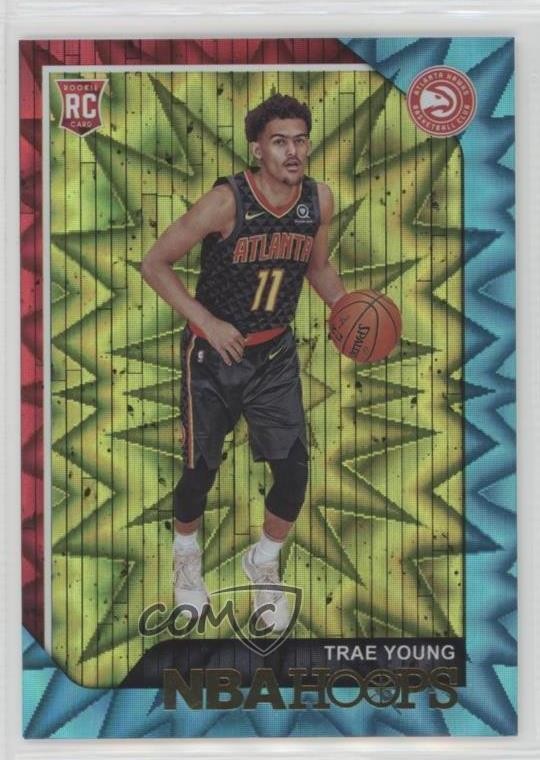 2018-19 Panini NBA Hoops Teal Explosion Trae Young #250 0m89