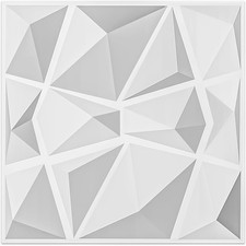 12 Pack 3D Diamond Design Wall Panels 19.7"x19.7" PVC Panel for Interior Wall...