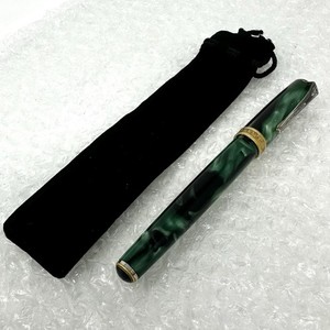 Vintage LEVENGER TRUE WRITER (Green - Gold Trim) Swirl Marbled Rollerball Pen
