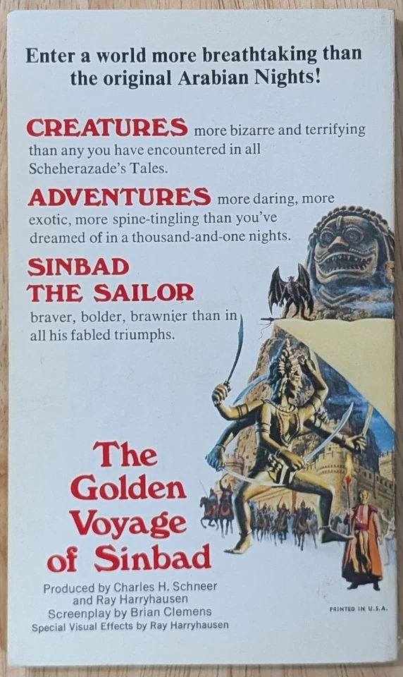 The Golden Voyage Of Sinbad by Steve Hart 1974 Second Printing Paperback  — 第 3/4 张图片