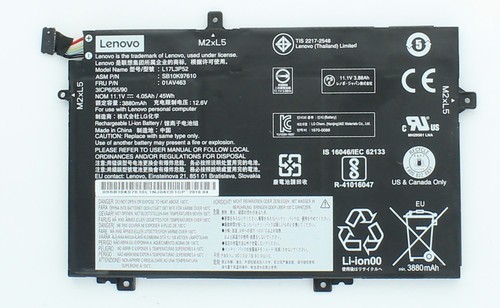 Lenovo Akku, accu, battery gebraucht 01AV463 30-49 % Restkap. Thinkpad L480 L490