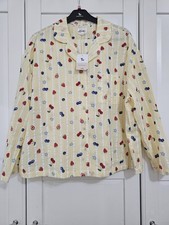 Sainsbury's TU Yellow Striped Fruit Print Cotton Pyjamas 12 New With Tags