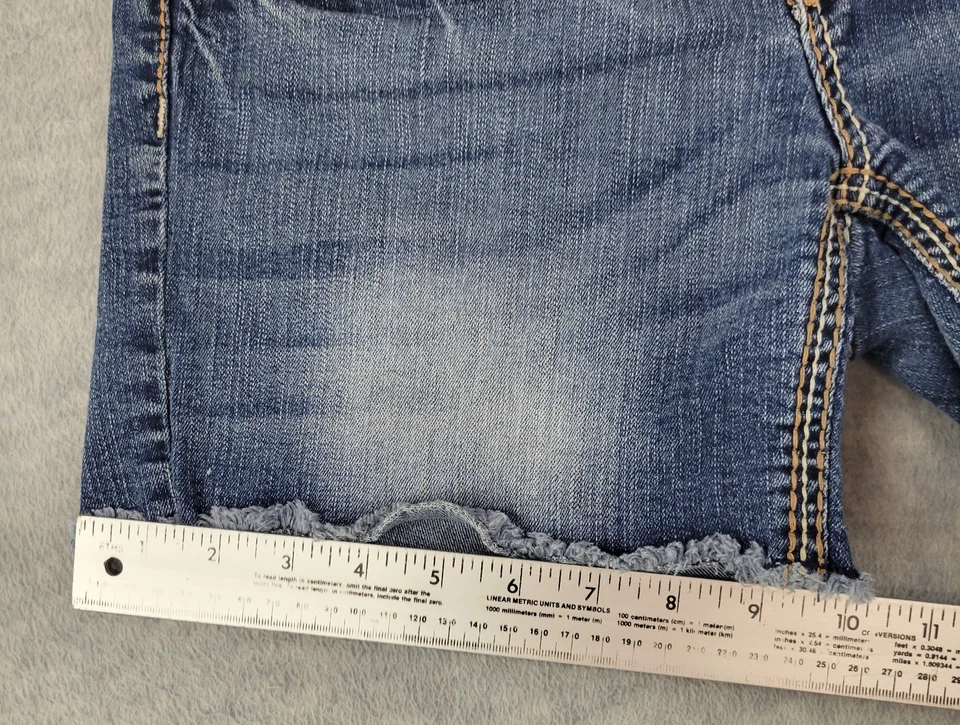 Pantalones Cortos Ariya Jeans Cortados Bordados Azul Jean Denim Elastizados Para Mujer 11/12 Foto 2 de 4