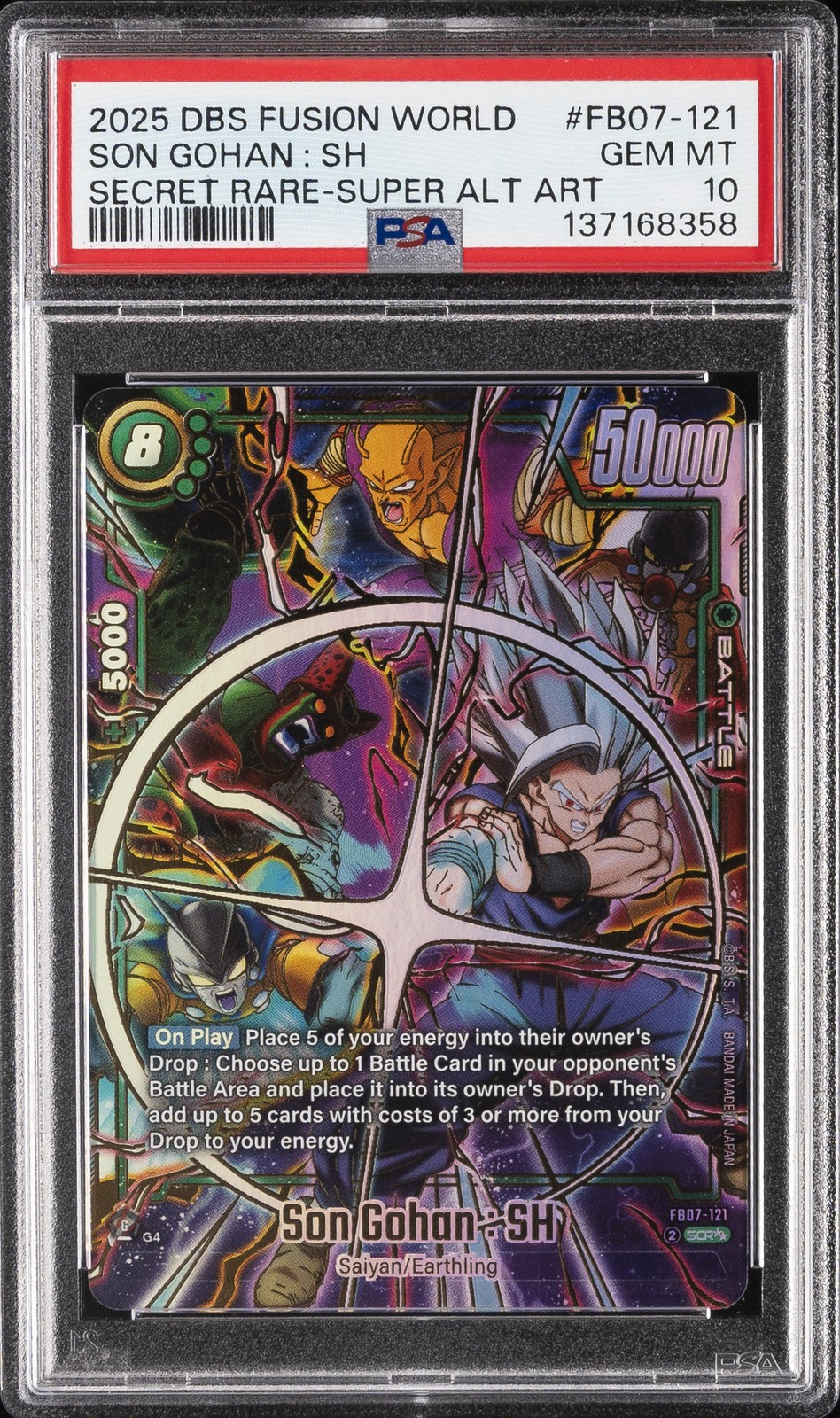 DRAGON BALL SUPER CARD GAME FUSION WORLD WISH FOR SHENRON SON GOHAN : SH PSA 10