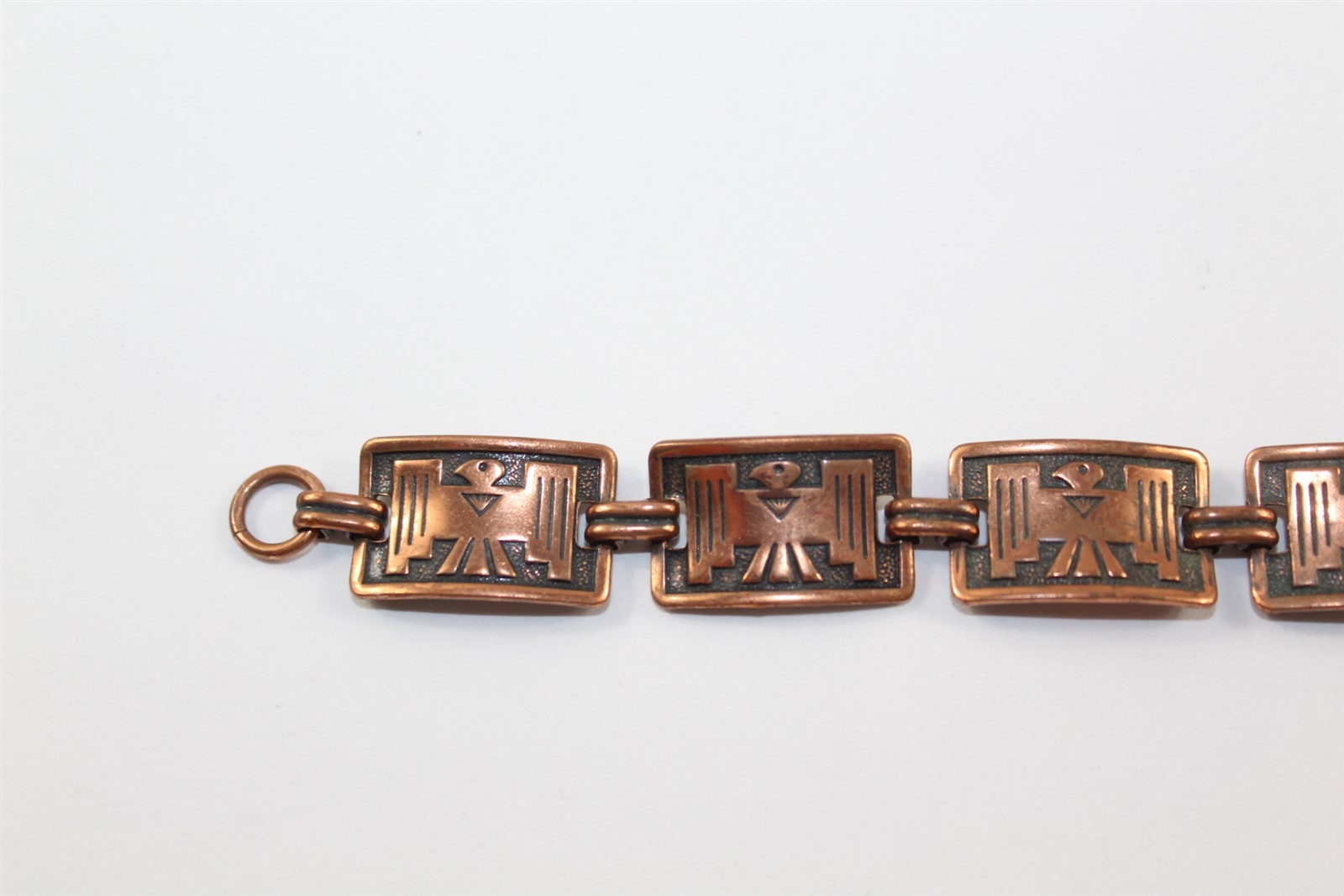 Solid Copper Link Bracelet Thunderbird Design 6 1… - image 2