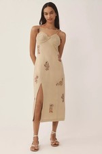 Anthropologie Farm Rio Embroidered Linen Blend Dress (Size L) - NWT