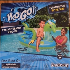 Fantasy Dragon ride-on pool float Ride On heavy duty handles Ages 3 NIB H2O GO