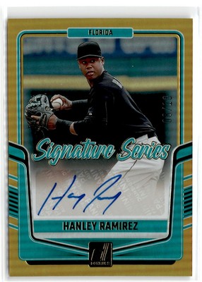 2024 PANINI DONRUSS SIGNATURE SERIES GOLD HANLEY RAMIREZ AUTO /10 #SS-HR