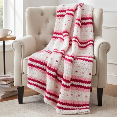 Heartbeat Rows Chunky Knit Blanket | Digital PDF Step by Step Pattern