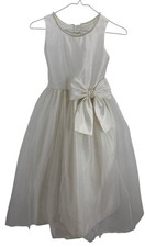 Girls 10 Sweet Kids Ivory Satin and Pearl w/ Tulle Flower Girl Dress