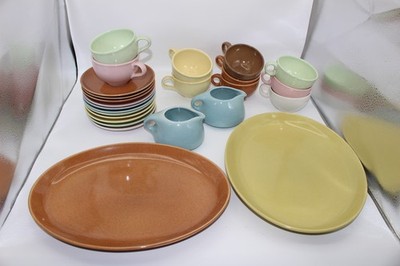 MCM RUSSEL WRIGHT CASUAL CHINA CUPS, SAUCERS, PLATTERS, CREAMERS