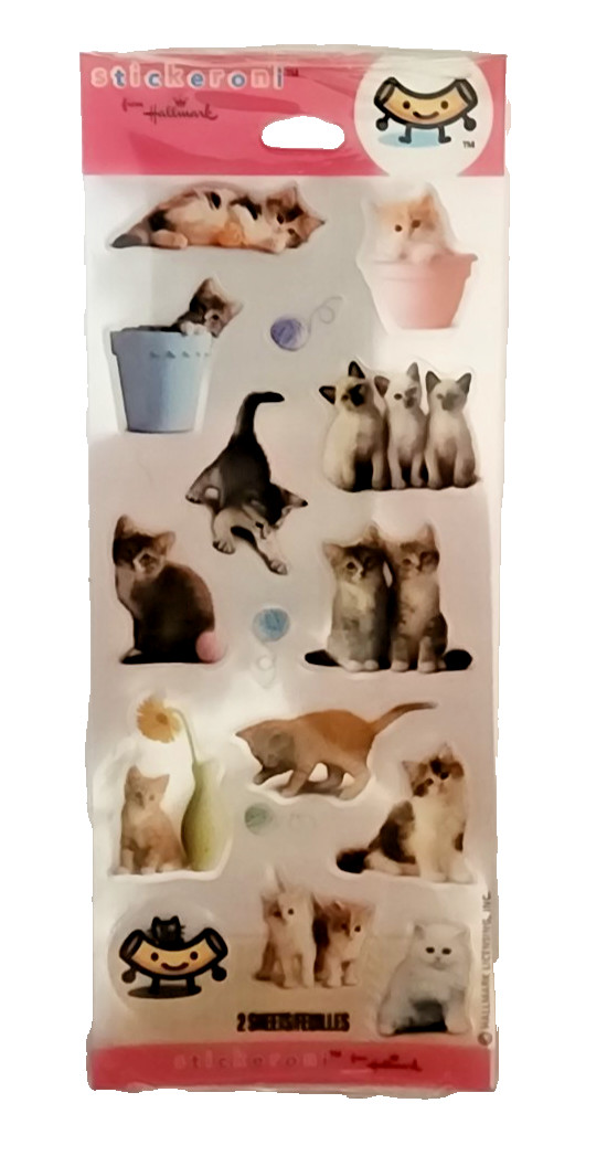 Vintage Sealed Hallmark Stickeroni Cats Kittens Sticker Pack