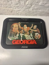 Rare Vintage 1980 Coca-Cola GEORGIA National Champs Serving Tray Pre Owned