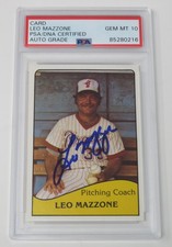 Leo Mazzone BRAVES Signed Autograph 1979 TCMA Minor Rookie Card 17 PSA 10 Auto