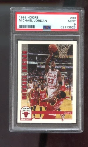1992-93 Hoops #30 Michael Jordan PSA 9 Graded Basketball Card NBA 92-93 1993