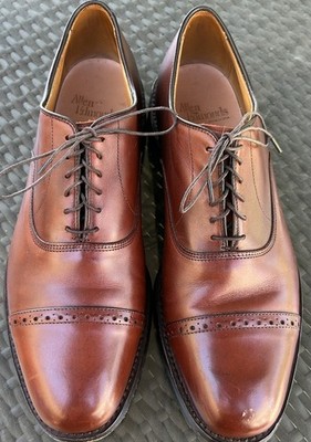 Allen Edmonds Byron Mens Brown Leather Oxford Cap Toe Shoes Sz 10B