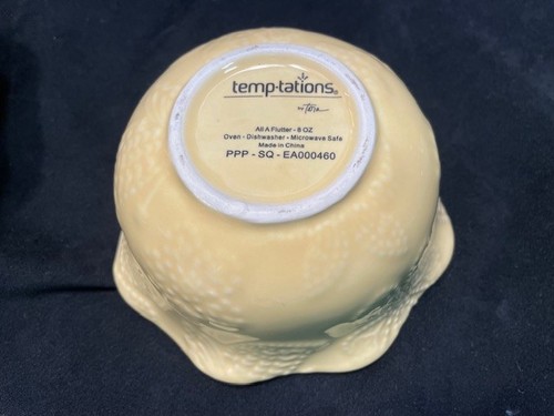 TEMPTATIONS "ALL A FLUTTER" 4 1/2" BOWLS SET of 2 with lid - Picture 2 of 5