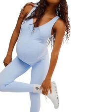 NWT Free People X Hatch Maternity Jumpsuit XS Never Better One Piece Blue Bell
