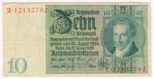 1929 Germany 10 Reichsmark 12132782 Reichbanknote Paper Money Banknotes