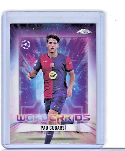 Pau Cubarsi #WK-13 2024 Topps Chrome UEFA Wonderkids card