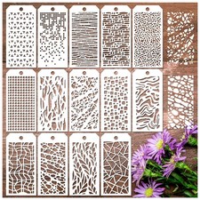 14 Pieces for Crafts Stencils Texture Painting Stencils, white