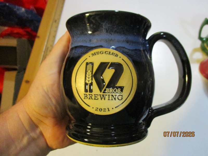 K2 BROS. BREWING 2021 MUG CLUB GREY FOX POTTERY HANDMADE IN USA HEAVY BEER STEIN