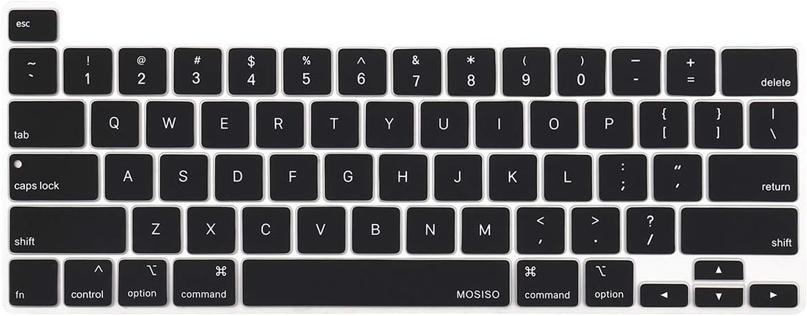 MOSISO Keyboard Cover Compatible with MacBook Pro 13 inch M2 2023, Black 