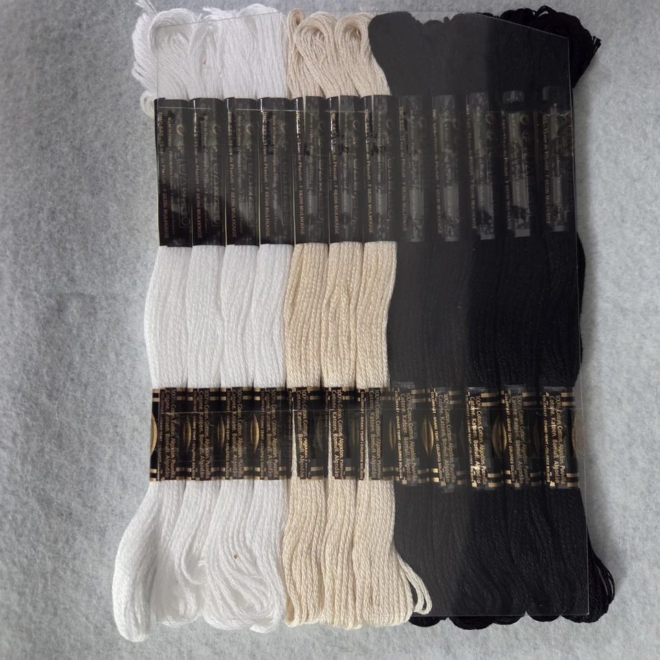 DMC Floss Black/White/Tan 12 Skeins 6 Strand Embroidery Thread  - Image 4 of 4