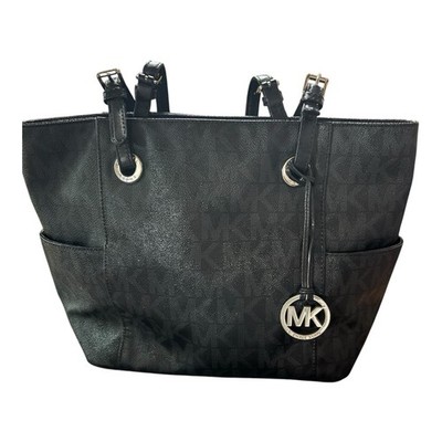 Michael Kors Large Black Signature Jet Set Shoulder Bag
