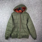 Billabong Jacket Mens Extra Large Green Puffer Full Zip Hoodie 13851