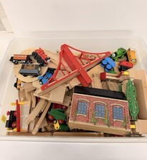 Vintage BRIO Thomas Wooden Railway Train Track Lot Bridges Trains 1994