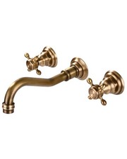 Antique Brass Style Wall Mount Mixer Taps NEW