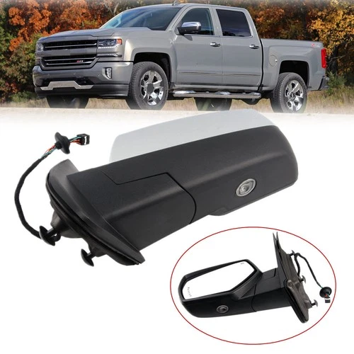 Mirror Power Folding Heated Memory Signal Puddle Chrome Left LH For GM Pickup