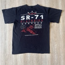 Vintage Anvil Smithsonian Institution SR-71 Blackbird Navy Cotton M Tee T-shirt