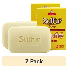 Grisi Bio Sulfur Acne Treatment Soap (2 Pack), 4.4 oz - Face Cleanser, Reduce Oi