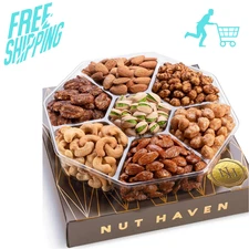 Holiday Christmas Nuts Gift Basket - Assortment of Sweet & Roasted Salted...