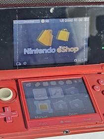 Nintendo 3DS Flame Red Console CTR-001 Headphone Jack 3D W Stylus Charger Tested