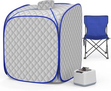 Home Portable Steam Sauna Box with Steamer and Folding Chair for Relaxation