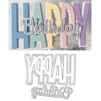 Happy Birthday Letter Metal Die Cuts,Big Words HappyBirthday Frame Background...