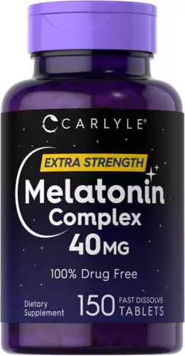 Melatonin 40 Mg Complex Ashwagandha Chamomile Extra Strength Sleep Aid, 150 Tabs