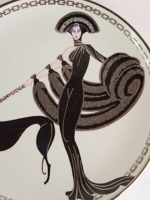 House of Erte 飾り皿 Symphony in Black The Franklin Mint SYMPHONY IN BLACK House of Erte Fine Porcelain 8