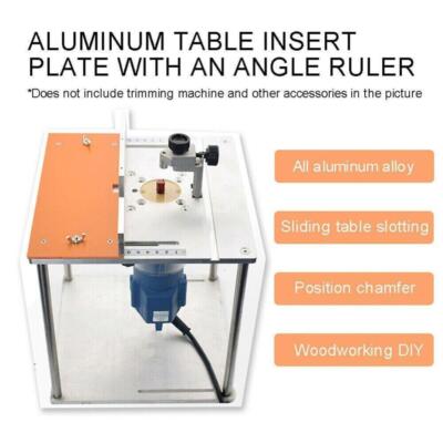 Aluminium Router Table Insert Plate Wood Milling Flip Board Miter-Gauge 6 π P8W7